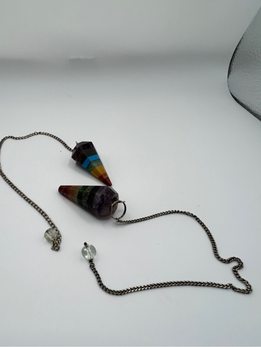 Two Multi-Color Chakra Point Pendulums - Picture 2 of 6